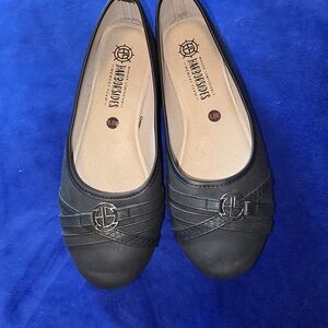 Harboros Black Women's Flats with Silver Detail